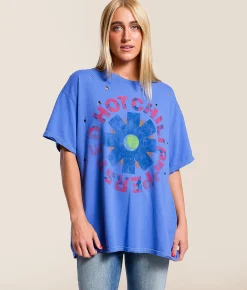 Tops | Merch Traffic Red Hot Chili Peppers Oversized Band T-Shirt Teal