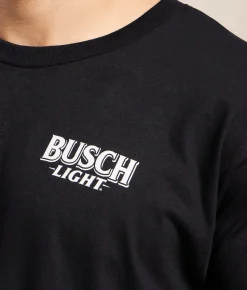 Graphic T-Shirts | JEDCo Red White & Busch Light T-Shirt Black