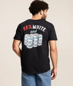JEDCo Red White & Busch Light T-Shirt Black Best