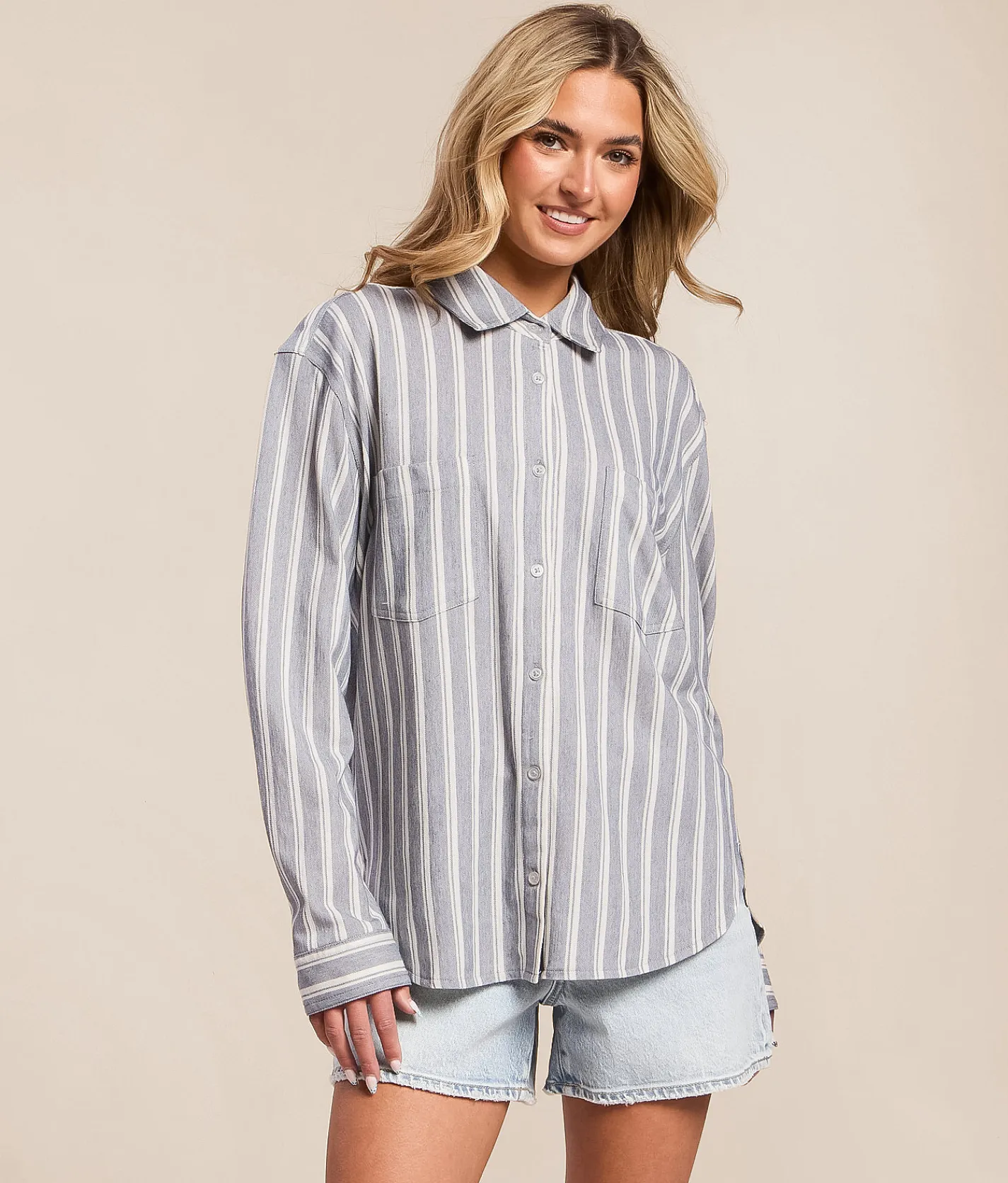 Tops | Z Supply Reece Striped Shirt Cloud