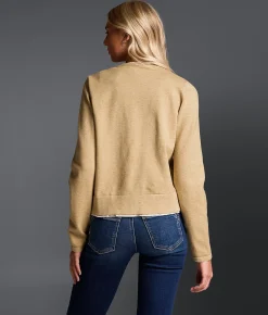 Buckle Black Refined Edit - Contrast Trim Cardigan Sweater Natural Outlet