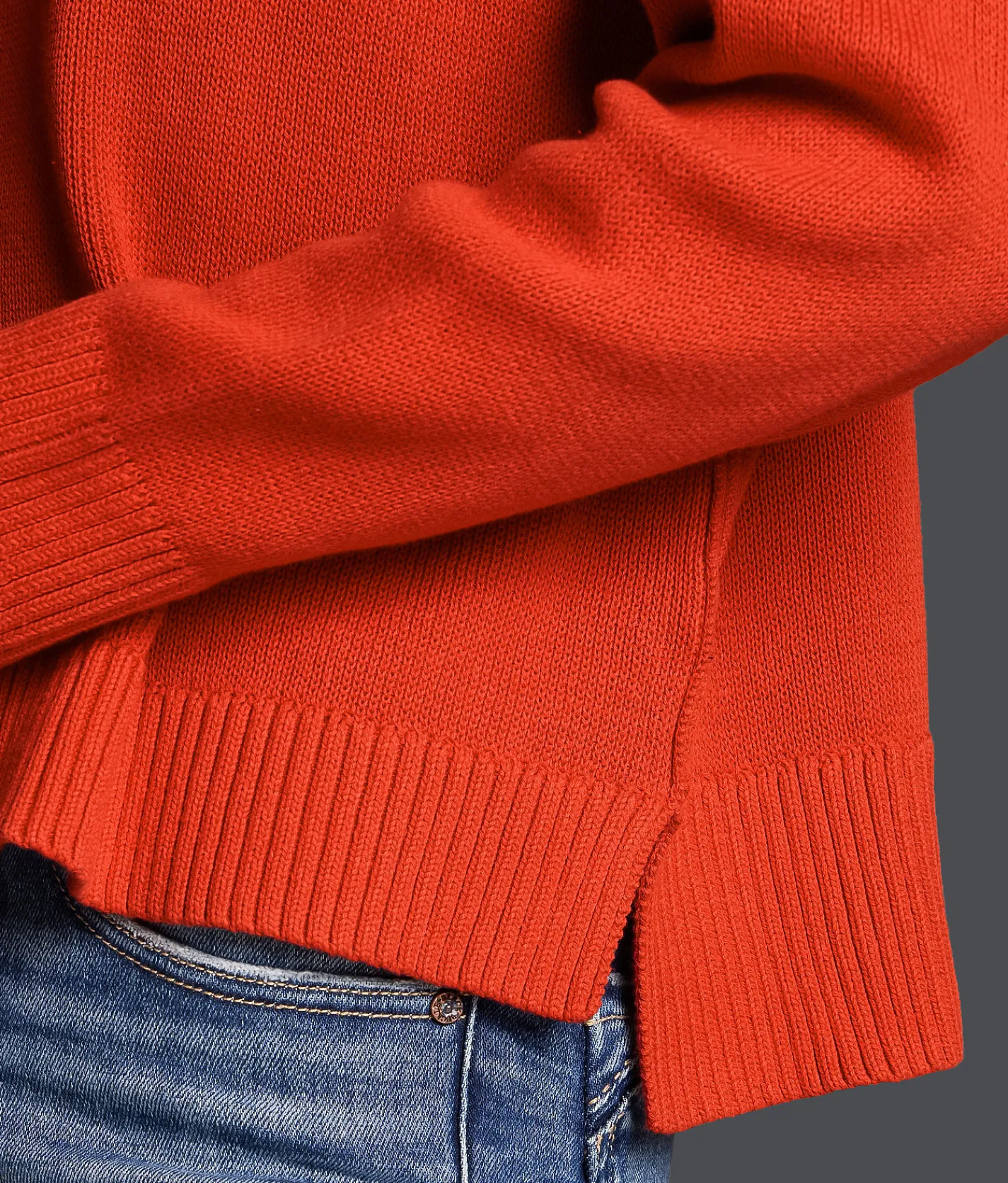 Tops | Buckle Black Refined Edit - Exposed Seam Sweater Molten Lava