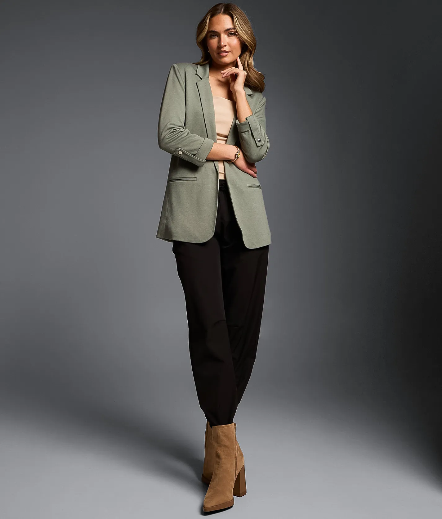 Tops|Coats & Jackets | Buckle Black Refined Edit - Knit Blazer Oatmeal