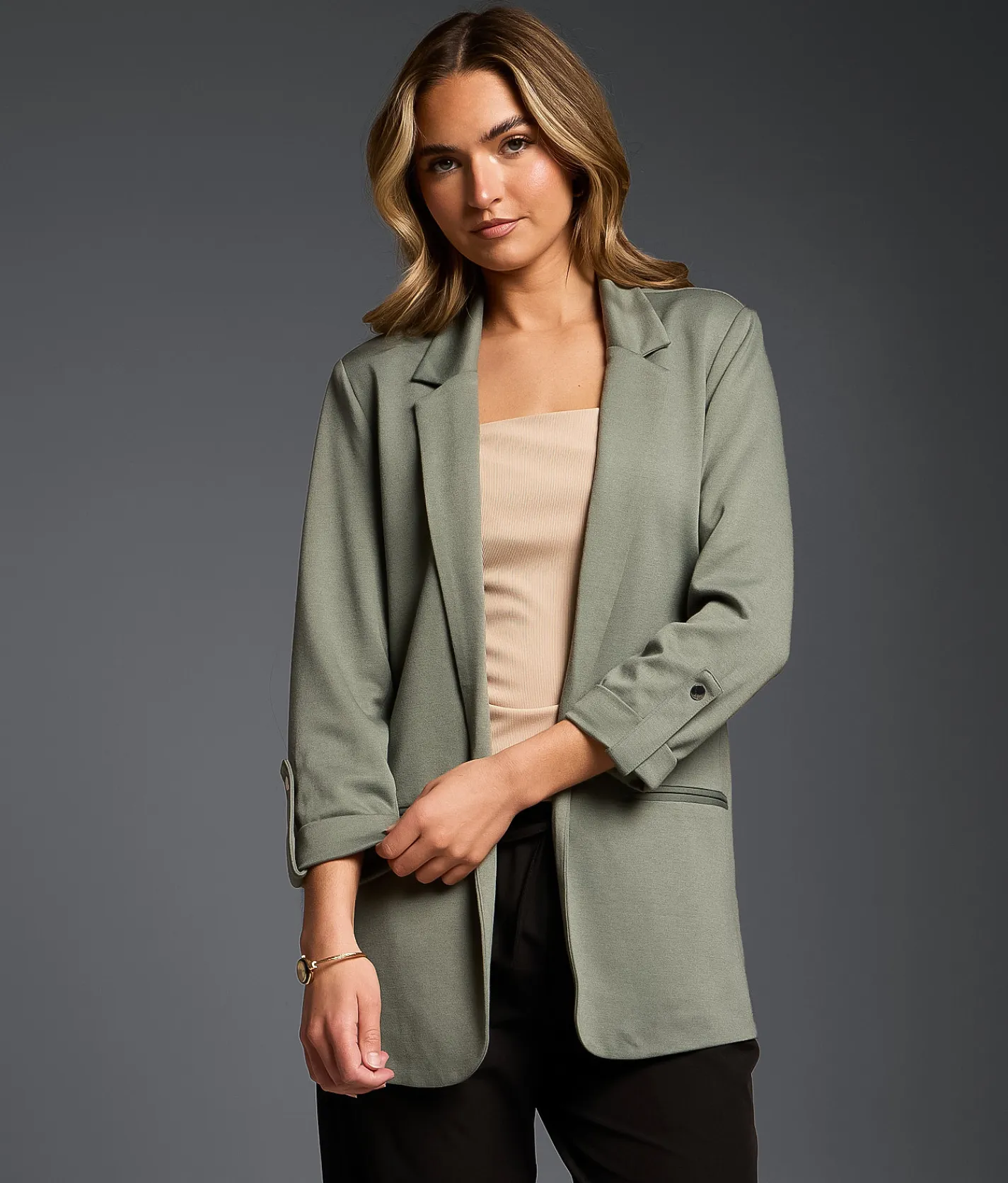 Tops|Coats & Jackets | Buckle Black Refined Edit - Knit Blazer Oatmeal