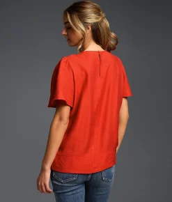 Tops | Buckle Black Refined Edit - Pleated Top Molten Lava