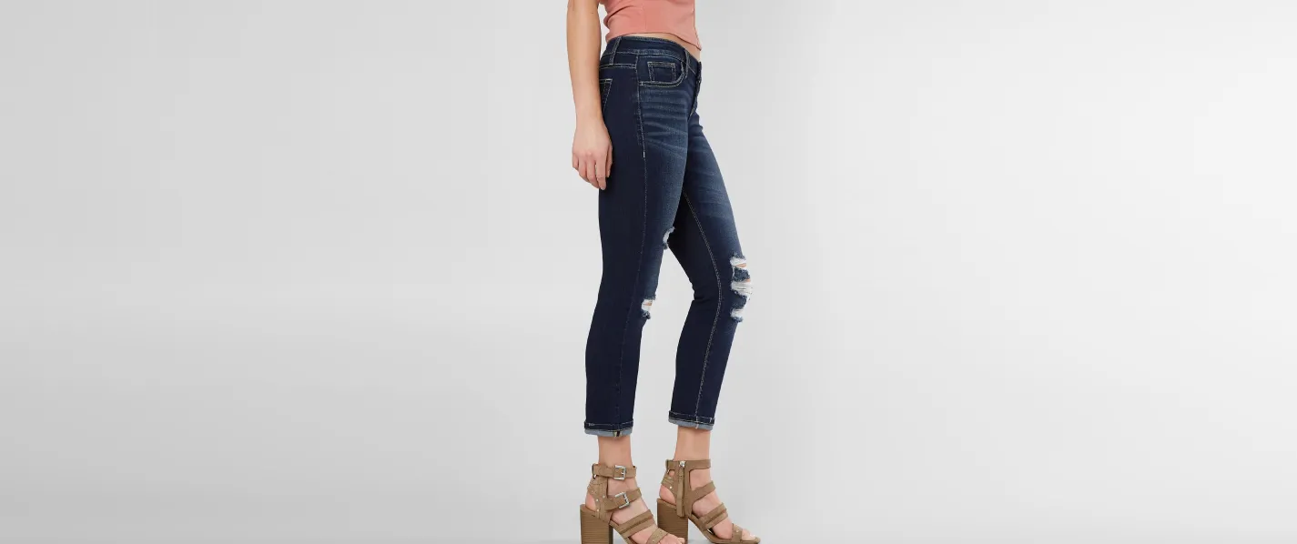 Daytrip Refined Virgo Cuffed Stretch Capri Jean Dark 187 Hot