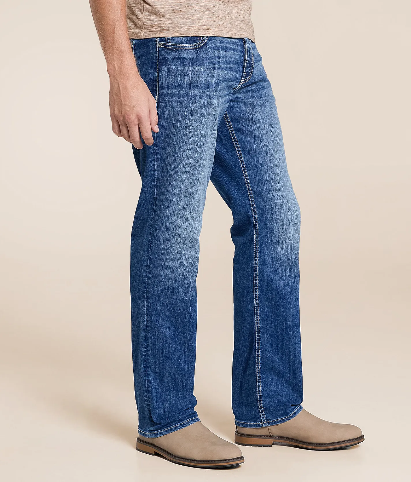 Bottoms|Jeans | Reclaim Regular Straight Stretch Jean Saxony
