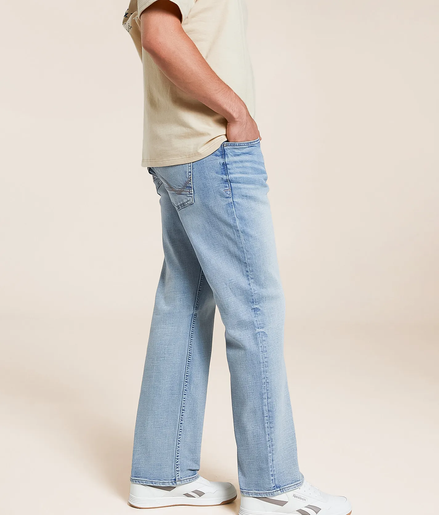 Reclaim Relaxed Straight Stretch Jean Ion Discount