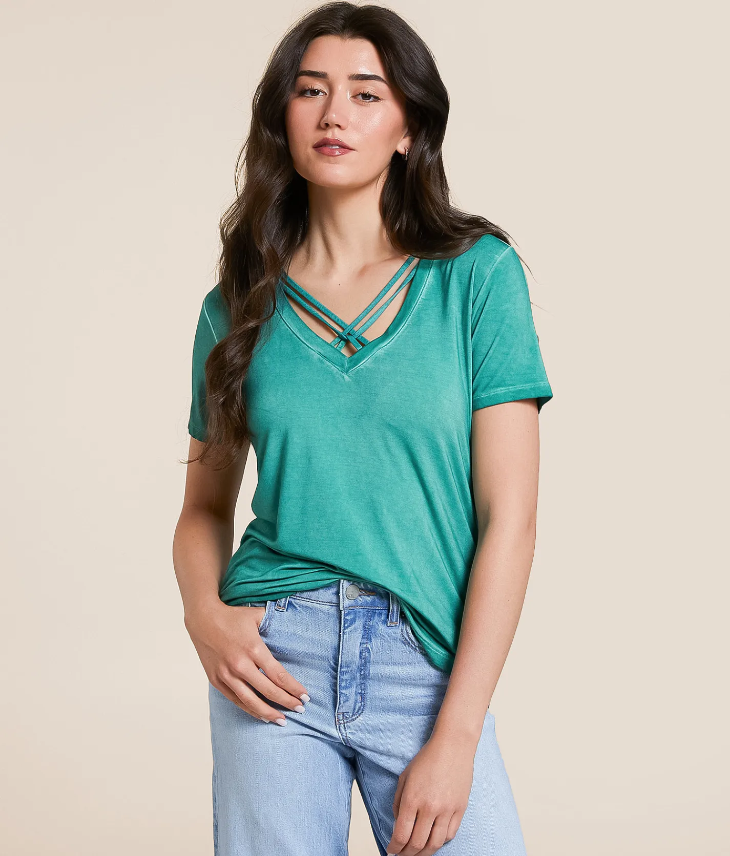 White Crow Remi Washed Top Deep Sea Hot