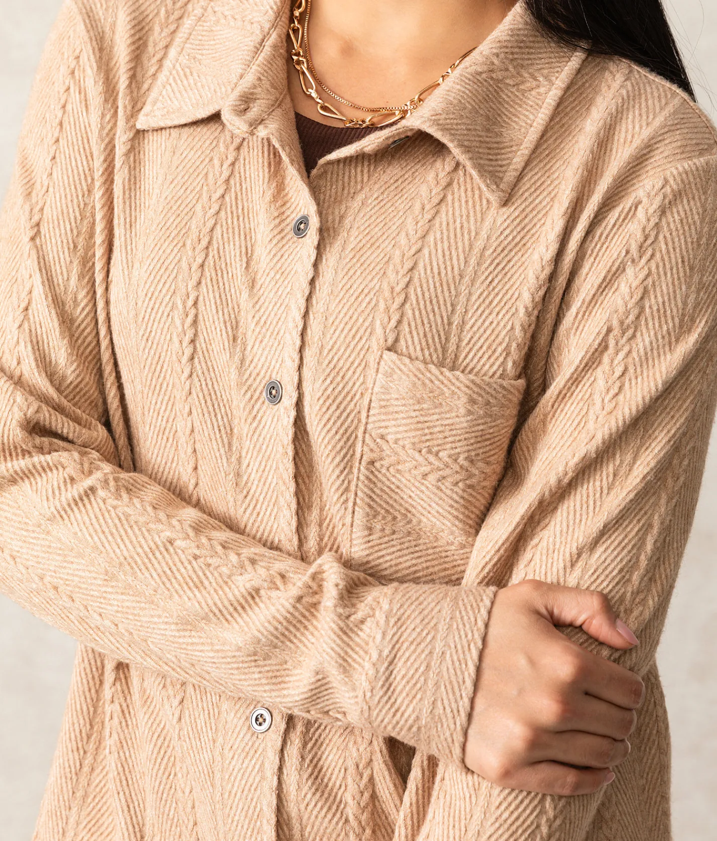 Buckle Black Remmy Brushed Knit Shirt Tan Outlet