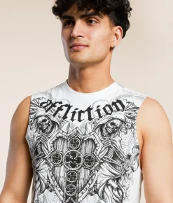 Affliction Repent Muscle Tank Top White Best