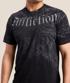 Affliction Residual Chaos T-Shirt Black Lava Wash Clearance