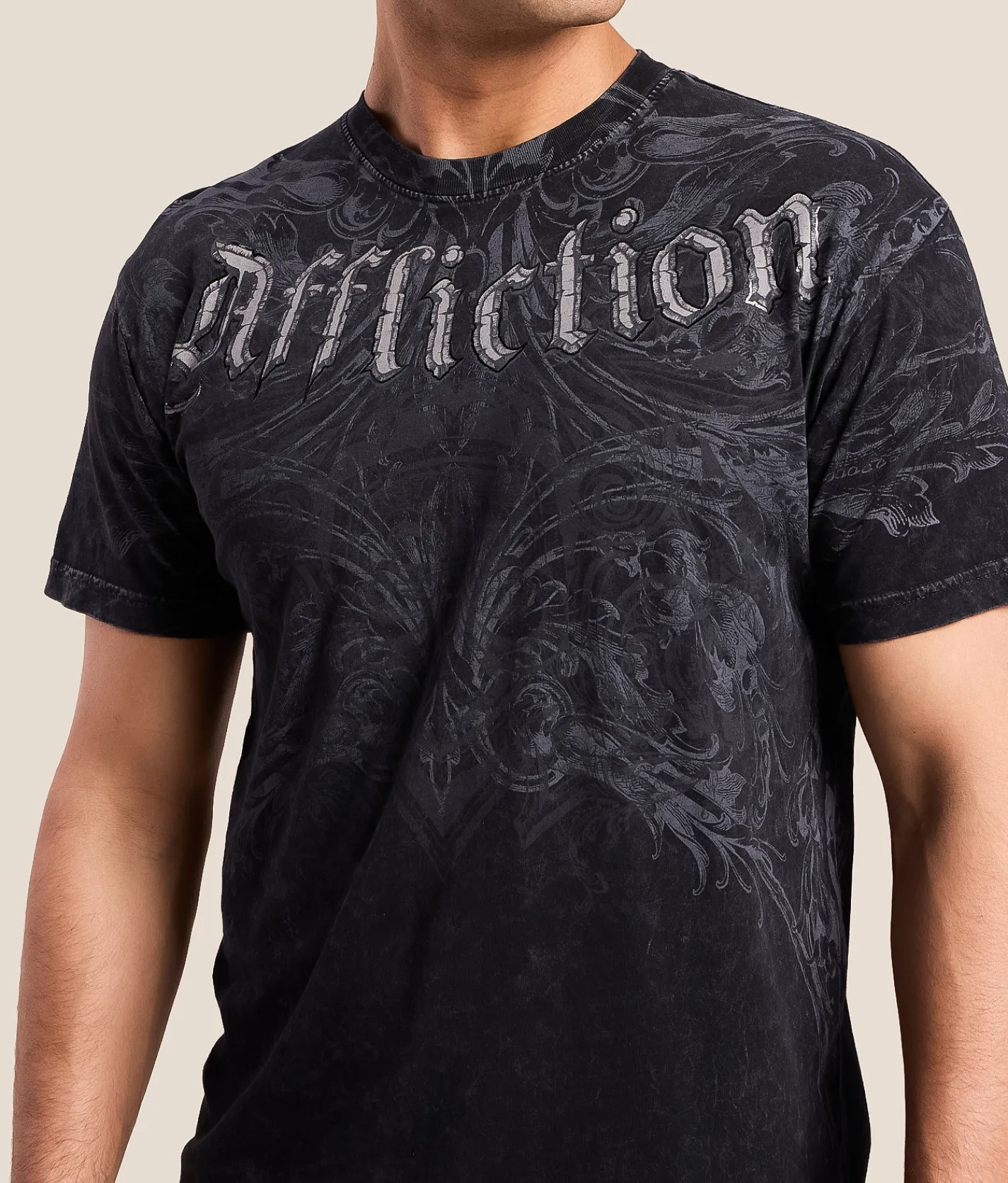 Affliction Residual Chaos T-Shirt Black Lava Wash Clearance