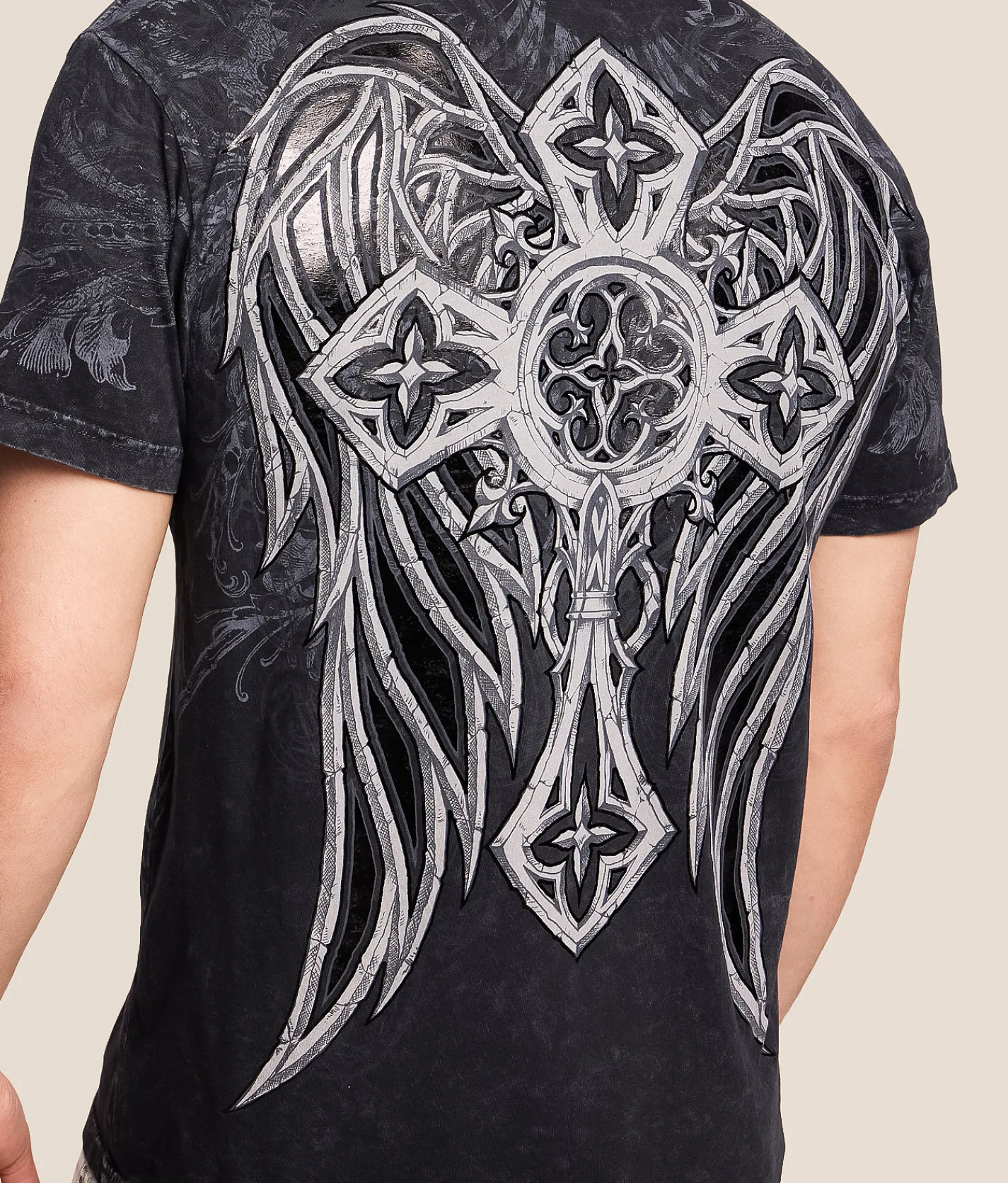 Affliction Residual Chaos T-Shirt Black Lava Wash Clearance