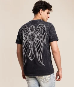 Affliction Residual Chaos T-Shirt Black Lava Wash Clearance