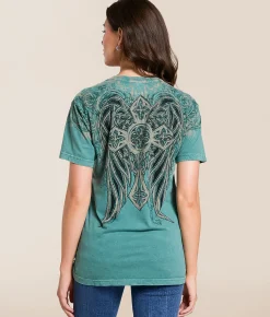 Affliction Residual Chaos T-Shirt Sagebrush Green Lava Wash Best