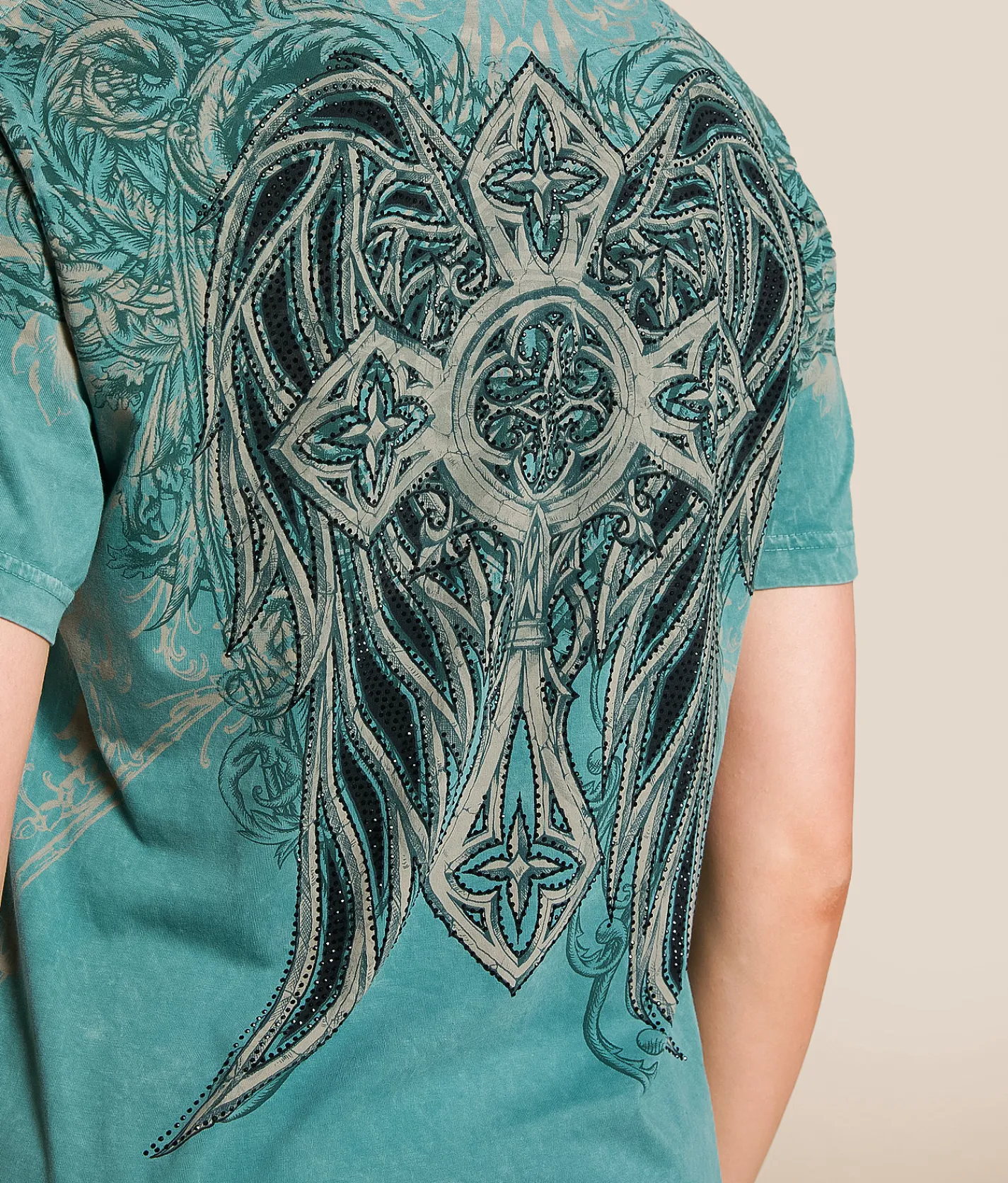 Affliction Residual Chaos T-Shirt Sagebrush Green Lava Wash Best