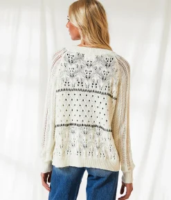 BKE Resort Edit - Crochet Cardigan Sweater Cream Online