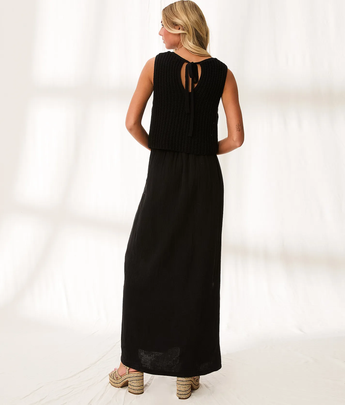 Dresses | BKE Resort Edit - Layered Sweater Maxi Dress Black