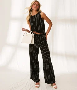 BKE Resort Edit - Sequin Embroidered Tank Top Black New