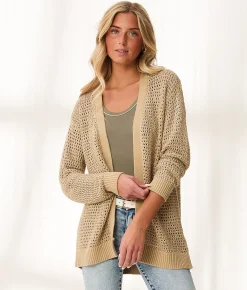 BKE Resort Edit - Sequins Cardigan Sweater Beige Sequin Best