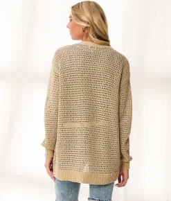 BKE Resort Edit - Sequins Cardigan Sweater Beige Sequin Best
