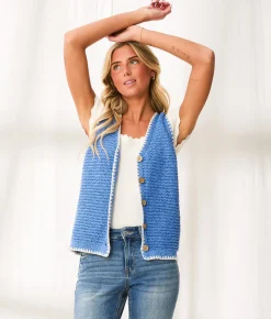 Tops | BKE Resort Edit - Whipstitch Sweater Tank Top Regata Gardenia