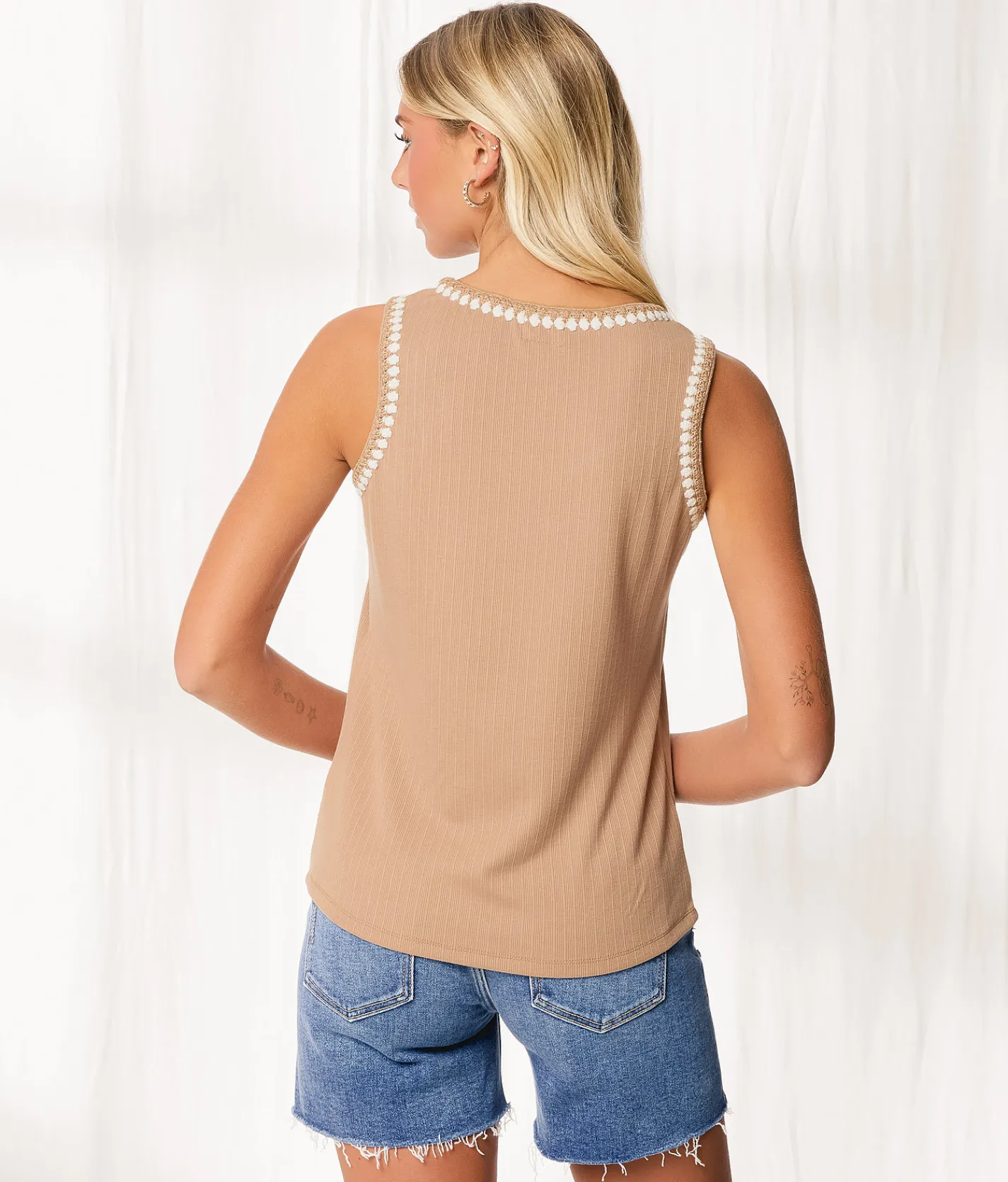 Tops | BKE Resort Edit - Whipstitch Tank Top Dark Denim