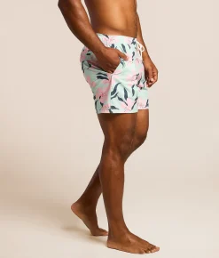 Bottoms|Swimwear | RVCA Resort Tropical Stretch Swim Trunks Blue Haze