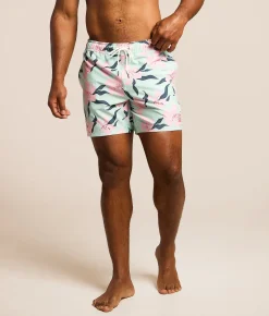 Bottoms|Swimwear | RVCA Resort Tropical Stretch Swim Trunks Blue Haze