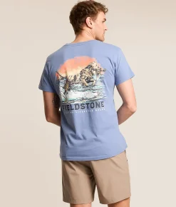 Fieldstone Retriever Hustle T-Shirt Washed Denim Best