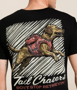 Graphic T-Shirts | Tail Chasers Club Retrievin' T-Shirt Black