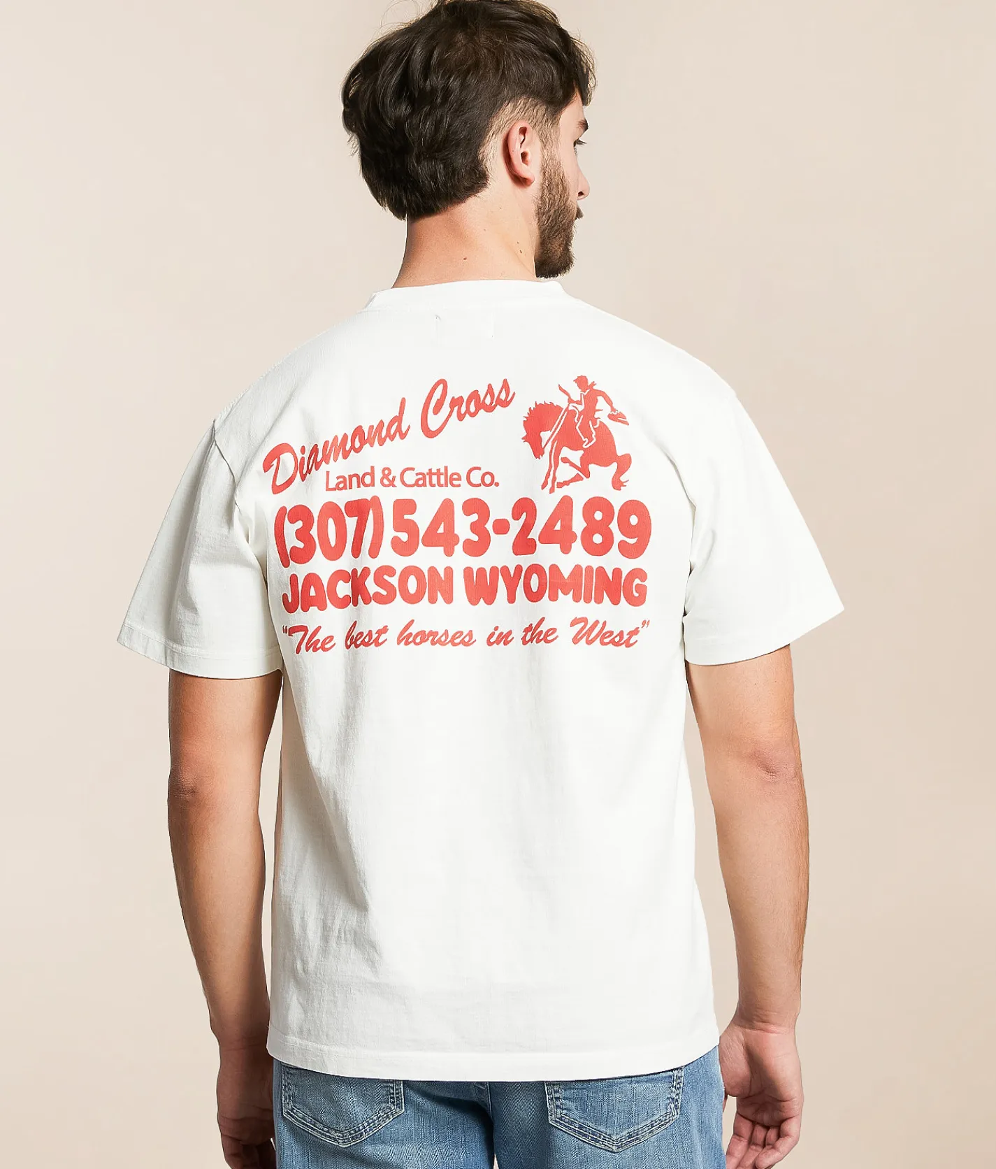 Graphic T-Shirts | Diamond Cross Ranch Retro Address T-Shirt White