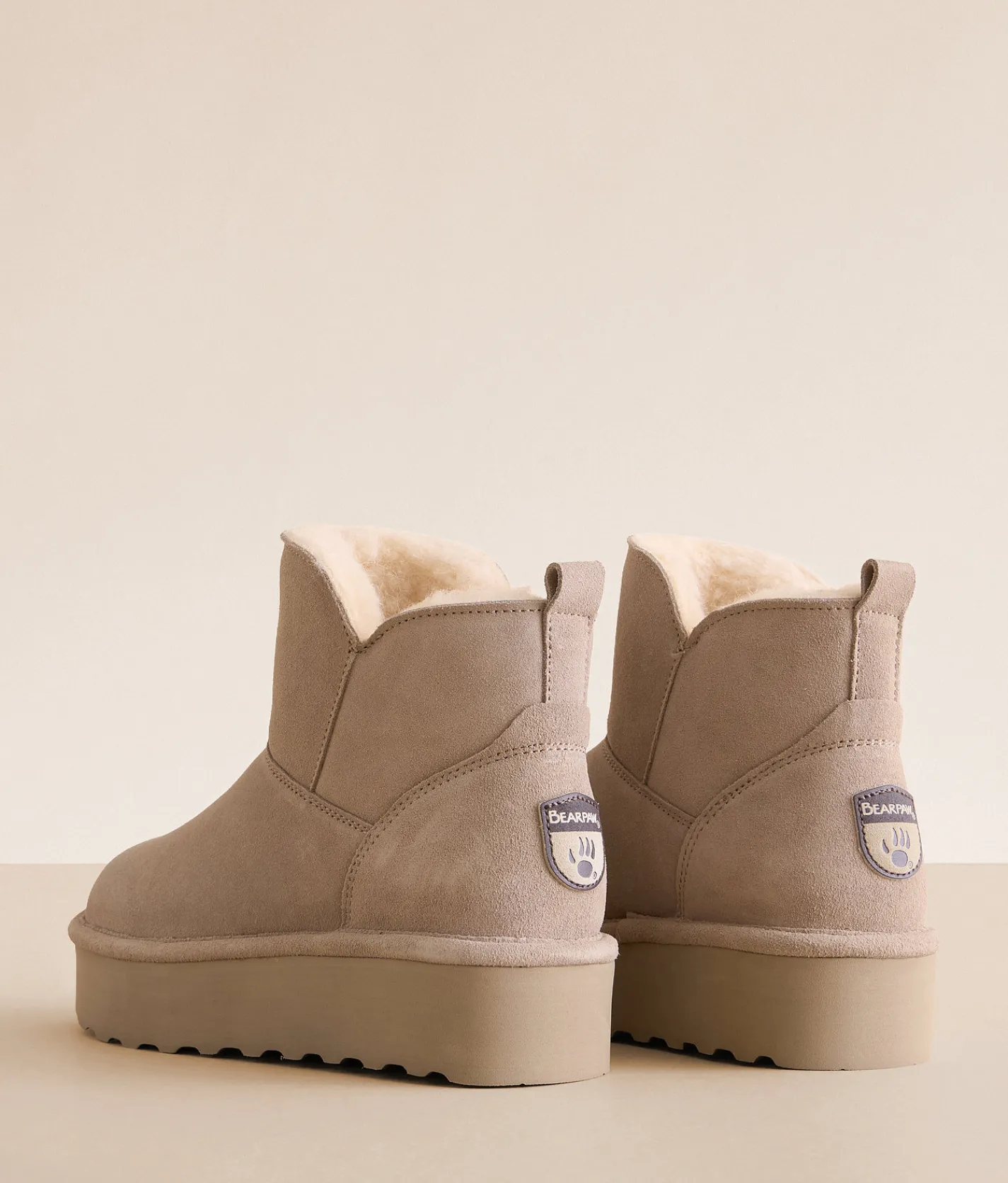 Shoes | Bearpaw Retro Daisy Platform Leather Ankle Boot Mushroom