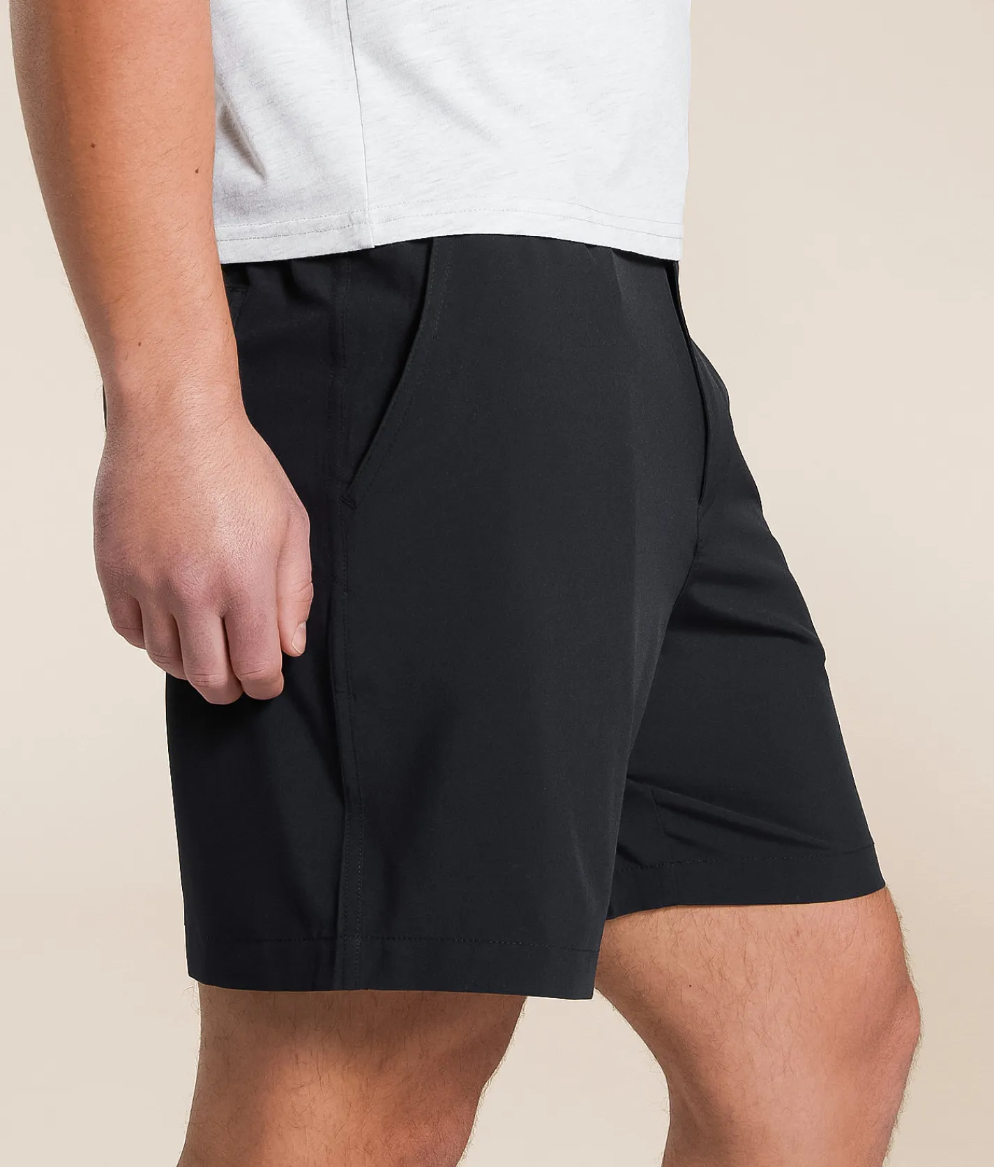 Bottoms|Activewear | BURLEBO Retro Duck Stretch Walkshort Matte Black