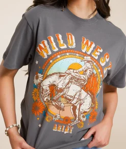 Tops | Ariat Retro Rodeo Boyfriend T-Shirt Thunderstorm