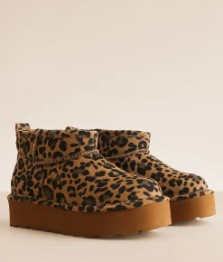 Shoes | Bearpaw Retro Shorty Exotic Leather Ankle Boot Tobacco Leopard
