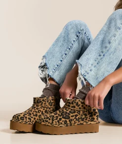 Shoes | Bearpaw Retro Shorty Exotic Leather Ankle Boot Tobacco Leopard