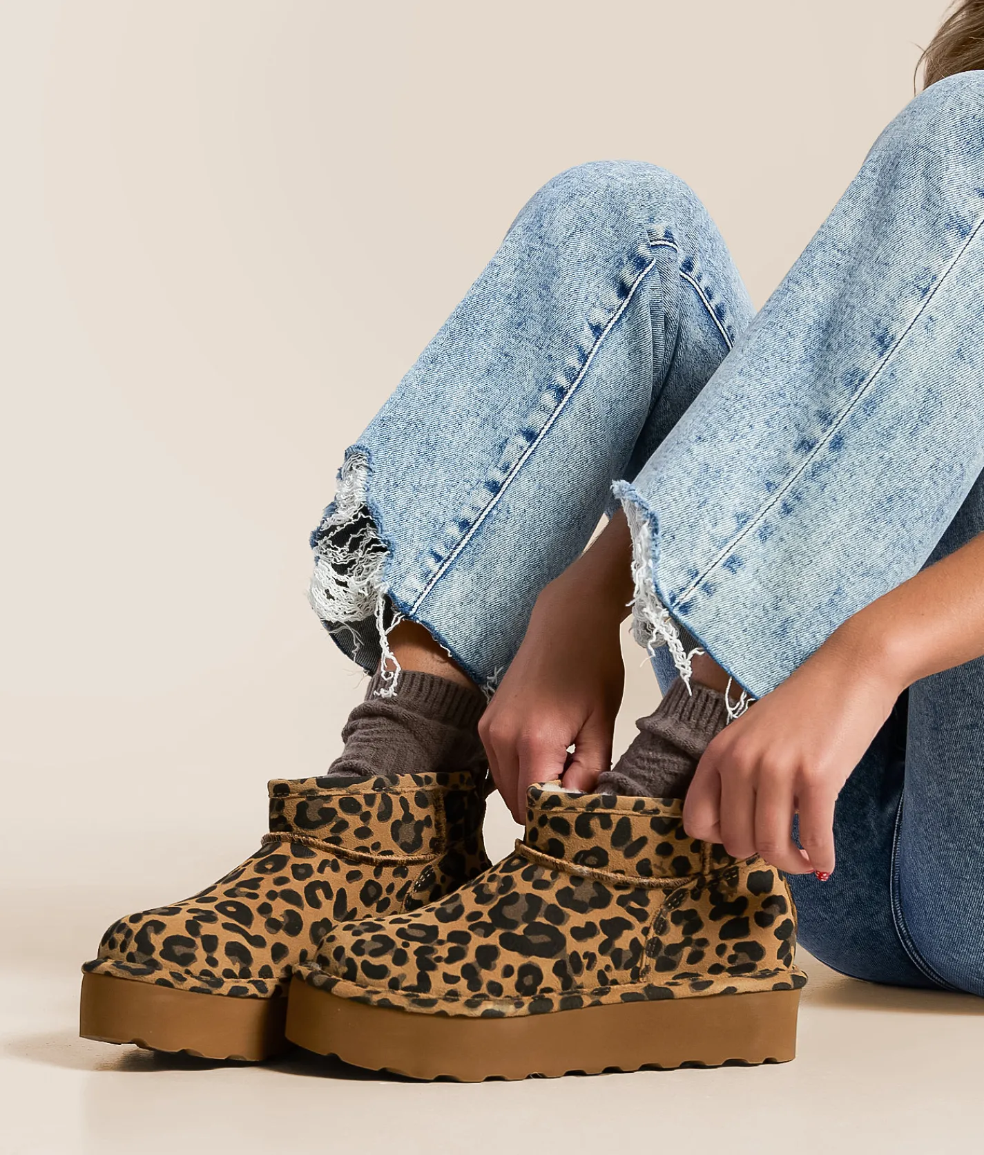 Shoes | Bearpaw Retro Shorty Exotic Leather Ankle Boot Tobacco Leopard