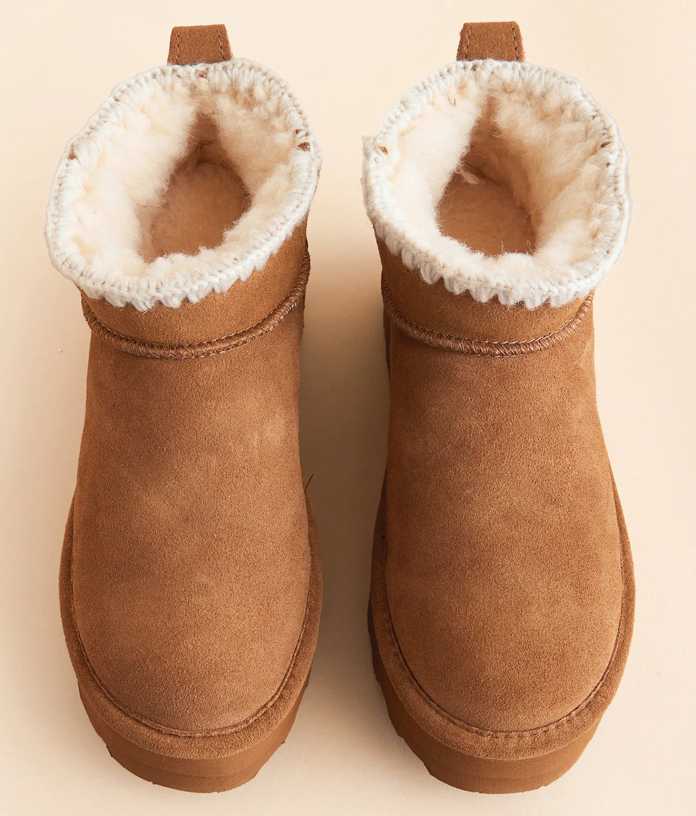 Bearpaw Retro Shorty Platform Leather Ankle Boot Hickory Clearance