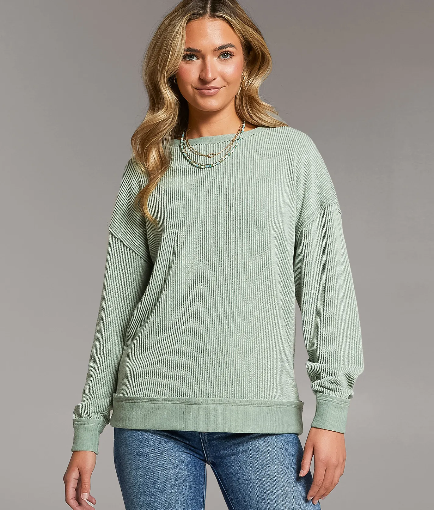 Tops | BKE Reversible Ribbed Knit Top Green Bay