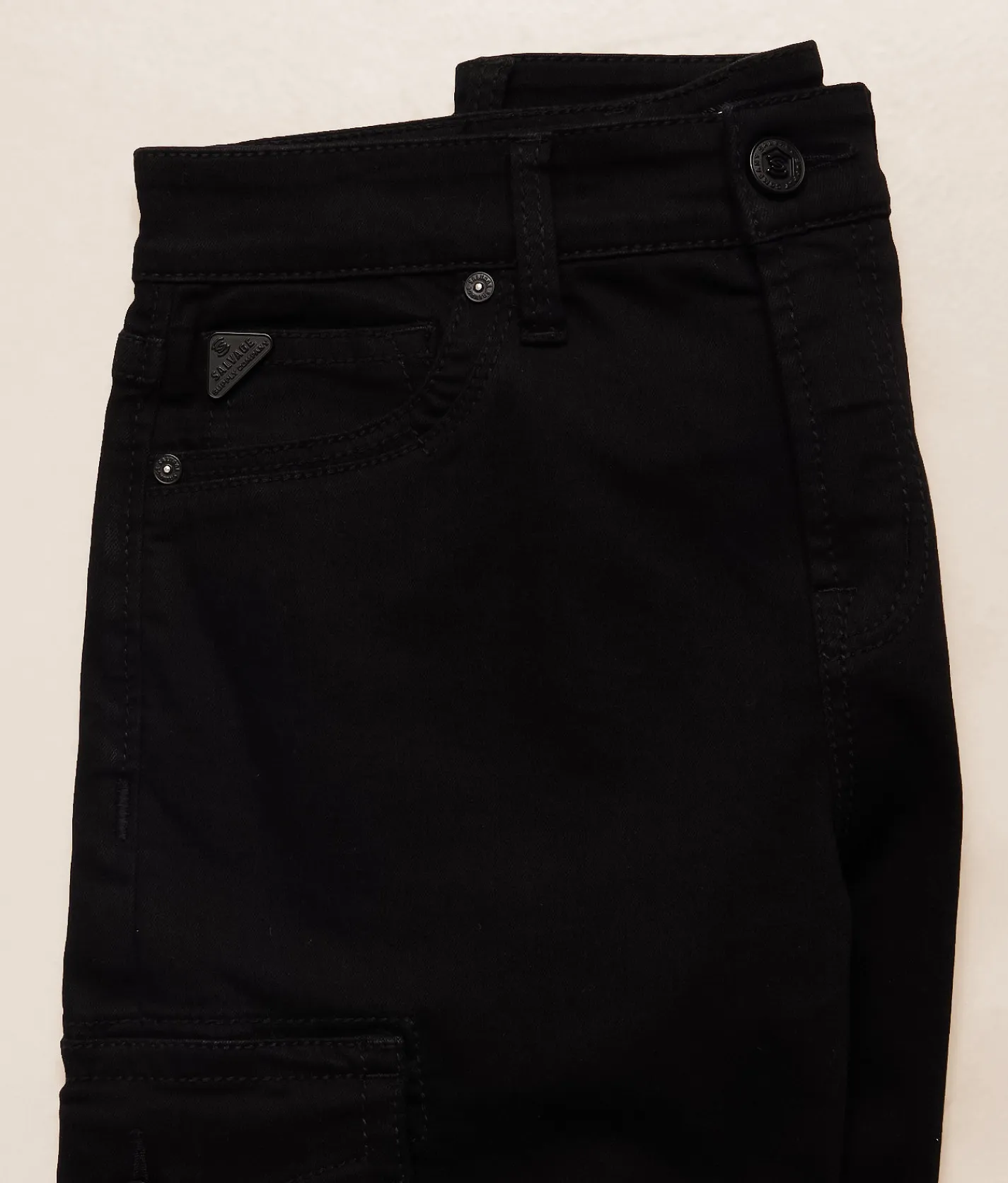 Bottoms|Shorts | Salvage Revolt Cargo Stretch Short Rinse Black