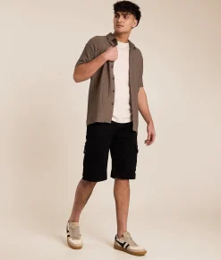 Bottoms|Shorts | Salvage Revolt Cargo Stretch Short Rinse Black