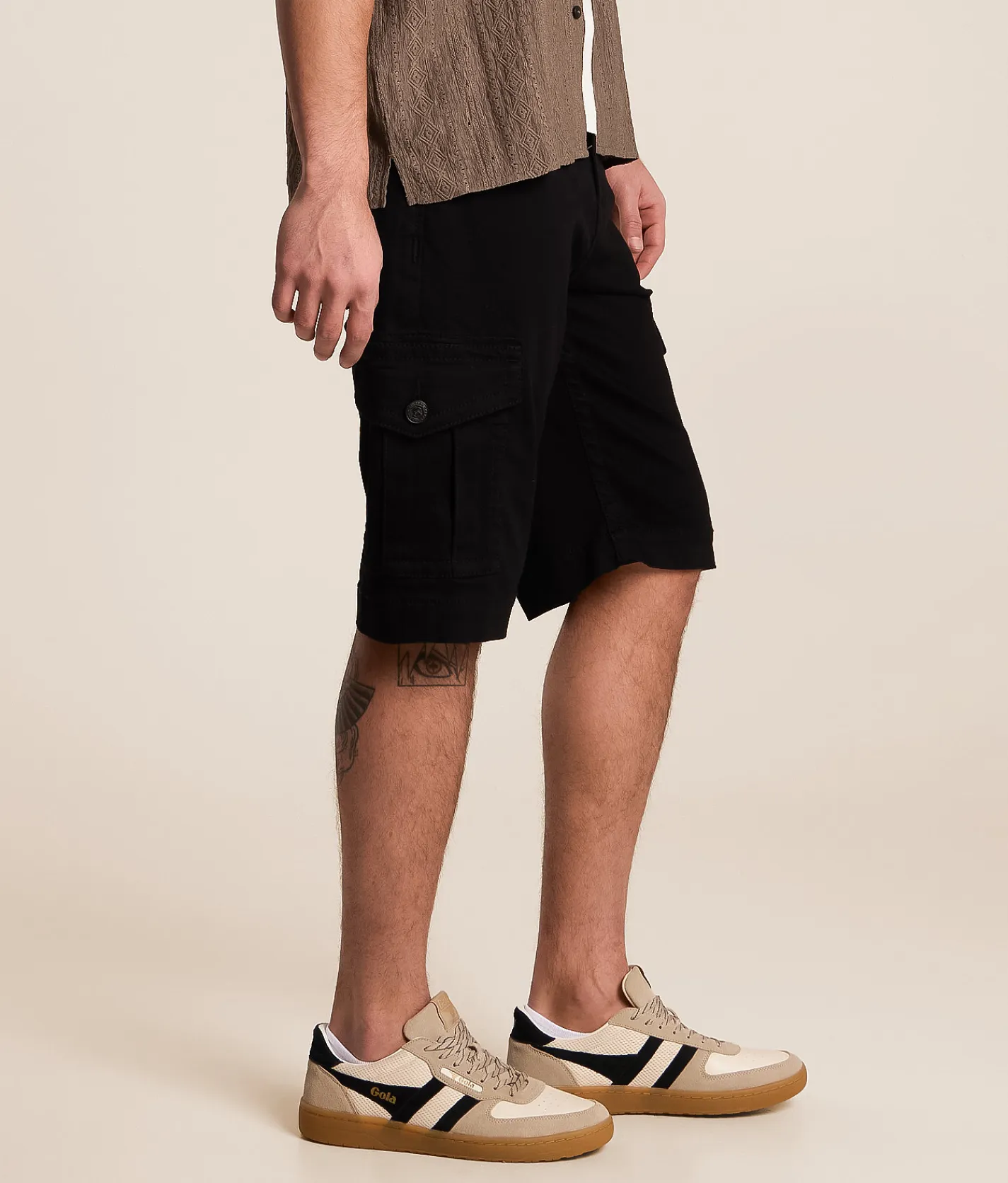 Bottoms|Shorts | Salvage Revolt Cargo Stretch Short Rinse Black