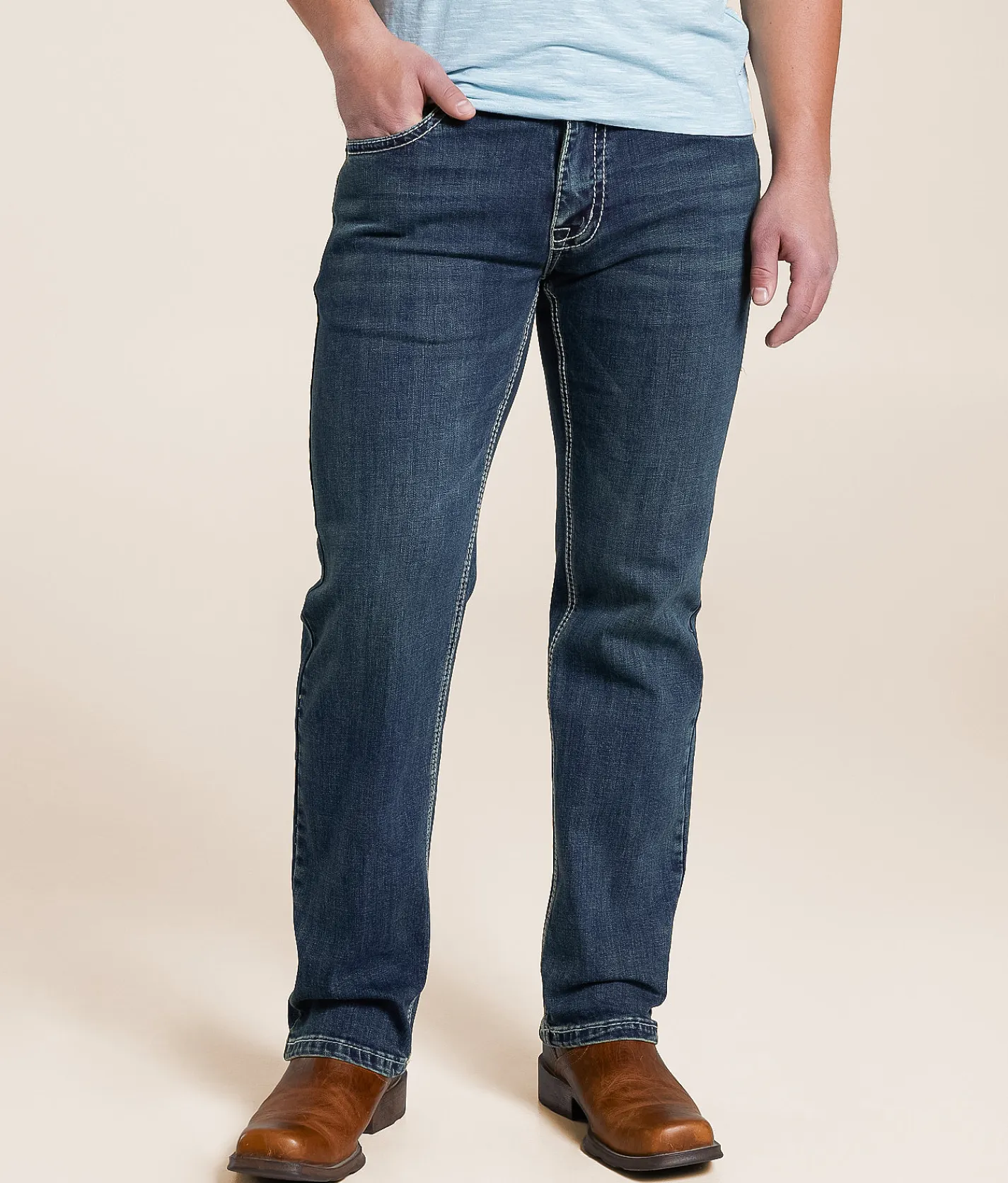 Hooey x Rock & Roll Denim Revolver Straight Stretch Jean Dark Vintage 201 Best