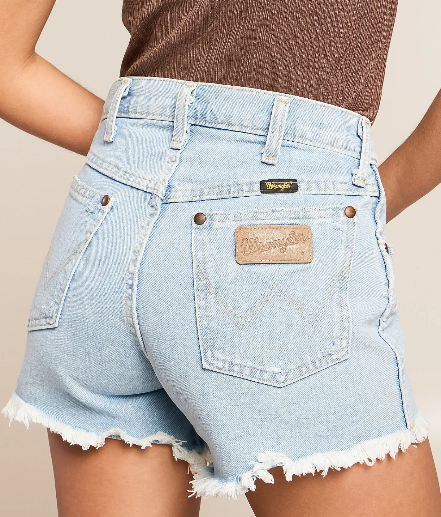 Wrangler® Reworked Cut-Off Denim Short Light Stone Clearance