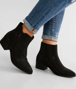 Mia Rhinestone Ankle Boot Black Clearance