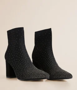 Shoes | Mia Rhinestone Ankle Boot Black