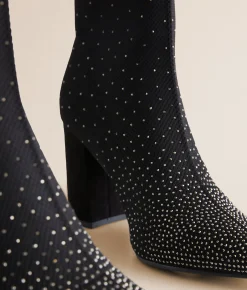 Shoes | Mia Rhinestone Ankle Boot Black