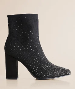 Shoes | Mia Rhinestone Ankle Boot Black